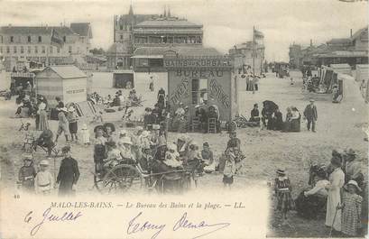 / CPA FRANCE 59 "Malo Les bains, le bureau des bain et la plage" / JEUX DE PLAGE