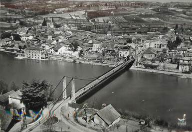 / CPSM FRANCE 47 "Casseneuil, vue générale, le pont suspendu"
