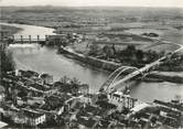 47 Lot Et Garonne / CPSM FRANCE 47 "Castelmoron sur Lot, vue aérienne du pont et du barrage du lot"