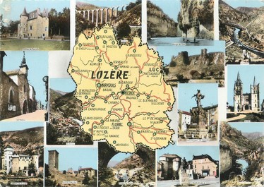 / CPSM FRANCE 48 "Lozère"  /  CARTE GEOGRAPHIQUE