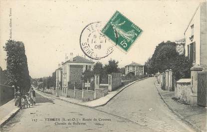 / CPA FRANCE 91 "Yerres, route de Crosnes, chemin de Bellevue"