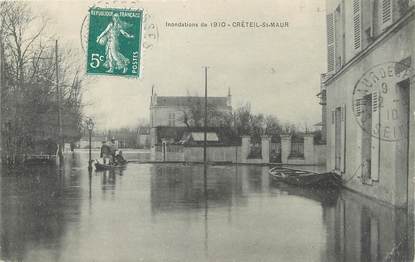 / CPA FRANCE 94 "Créteil Saint Maur" / INONDATIONS 1910