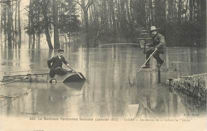 / CPA FRANCE 94 "Créteil, la Banlieue Parisienne inondée" / INONDATIONS 1910