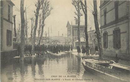 / CPA FRANCE 94 "Nogent sur Marne, l'entrée de l'avenue Charles V" / INONDATIONS