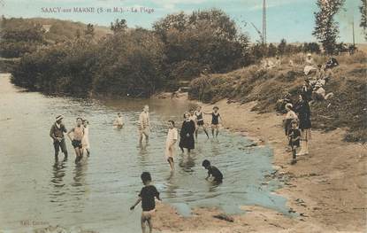 / CPA FRANCE 77 "Saacy sur Marne, la plage"