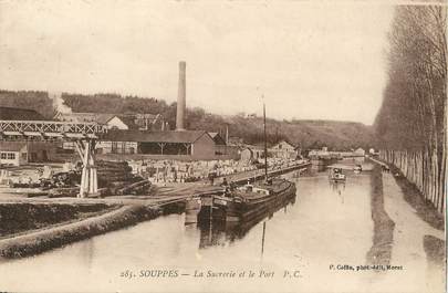 / CPA FRANCE 77 "Souppes, la sucrerie et le port"