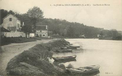 / CPA FRANCE 77 "Saint Jean les deux Jumeaux, les bords de la Marne"