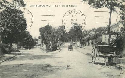 / CPA FRANCE 77 "Lizy sur Ourcq, la route de Congis"