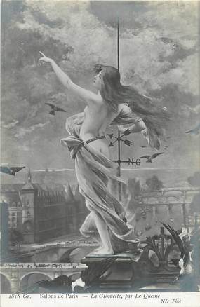 / CPA NU / SALON DE PARIS nr 1818 Gr "La Girouette par le Quesne "