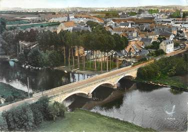 / CPSM FRANCE 49 "Seiches sur le Loir, vue sur le Loir et le pont"