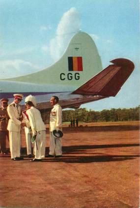 CPSM CONGO BELGE "Voyage du Roi au Congo, 1955, avion privé du Gouverneur de la Colonie à Stanleyville"