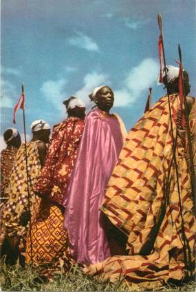 CPSM CONGO BELGE "Voyage du Roi au Congo, 1955, Costumes"  / PUB CHOCOLAT COTE D'OR