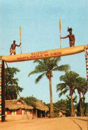 CPSM CONGO BELGE  "Voyage du Roi au Congo, 1955, Stanleyville"  / PUB CHOCOLAT COTE D'OR