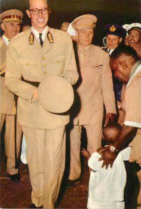 CPSM CONGO BELGE  "Voyage du Roi au Congo, 1955, Banane"  / PUB CHOCOLAT COTE D'OR