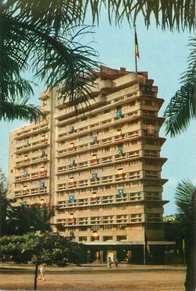 CPSM CONGO BELGE  "Voyage du Roi au Congo, 1955, Léopoldville "  / PUB CHOCOLAT COTE D'OR