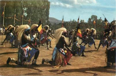 CPSM CONGO BELGE   "Voyage du Roi au Congo, 1955, danse la Prestigieuse"   / PUB CHOCOLAT COTE D'OR