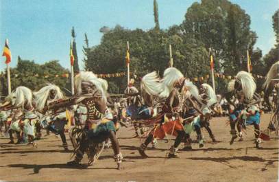 CPSM CONGO BELGE   "Voyage du Roi au Congo, 1955, fete folklorique"   / PUB CHOCOLAT COTE D'OR