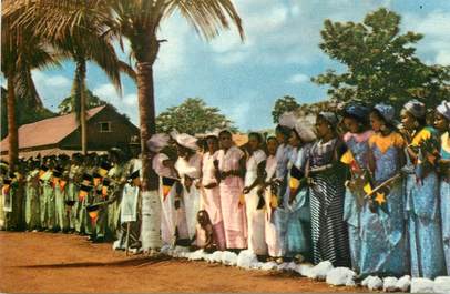 CPSM CONGO BELGE   "Voyage du Roi au Congo, 1955, Coquilhatville"   / PUB CHOCOLAT COTE D'OR