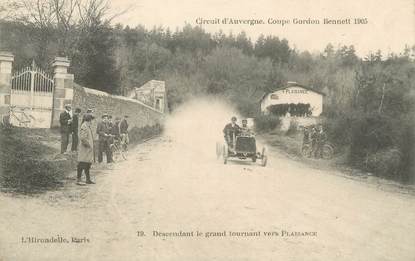 CPA FRANCE 63 "Descendant le grand tournant vers Plaisance" / CIRCUIT D'AUVERGNE / AUTOMOBILE