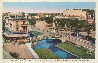 CPA FRANCE 66 "Perpignan, le pont en dos d'âne sur la Basse"