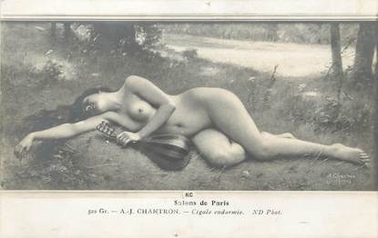 / CPA NU / SALON DE PARIS nr 522 "A.J. Chantron, cigale endormie"
