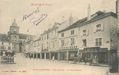 / CPA FRANCE 88 "Saint Dié, place Jules Ferry" / COMMERCES