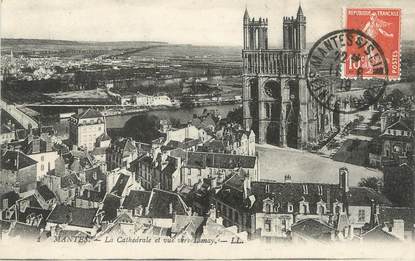 / CPA FRANCE 78 "Mantes, la cathédrale et vue vers Limay"