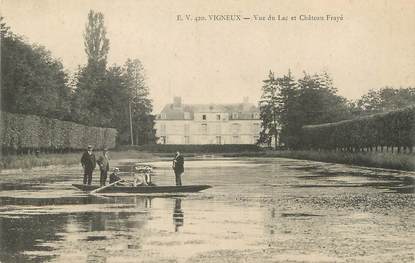 / CPA FRANCE 91 "Vigneux, vue du lac et château Frayé"
