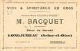 / CPA FRANCE 91 "Longjumeau" / VINS / CARTE PUBLICITAIRE