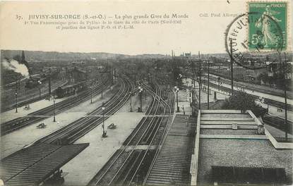 / CPA FRANCE 91 "Juvisy sur Orge, la plus grande gare du monde"