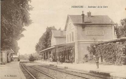 / CPA FRANCE 77 "Nemours, intérieur de la gare"