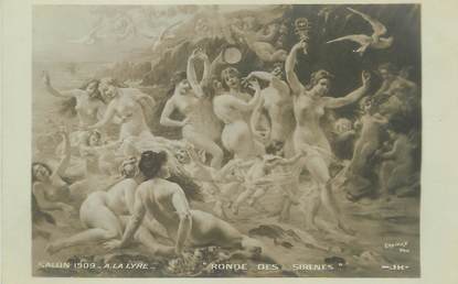 / CPA NU / SALON 1909 "A la Lyre, ronde des Sirènes"