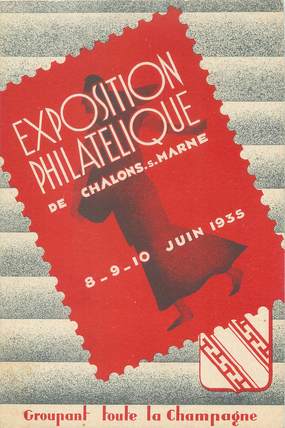 / CPSM FRANCE 51 "Chalons sur Marne, exposition philatélique 1935"