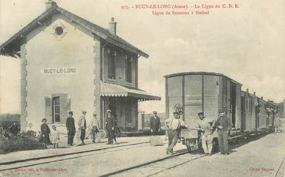 CPA  FRANCE 02 "Bucy le Long, ligne de Soissons à rethel" / TRAIN