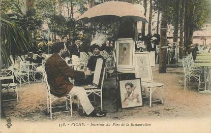 CPA FRANCE 03 "Vichy, Intérieur du Parc de la Restauration" / PEINTRE / PEINTURE