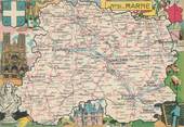51 Marne / CPSM FRANCE 51 "Marne" / CARTE  GEOGRAPHIQUE