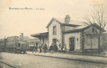 CPA FRANCE 03 "Buxières les Mines, la Gare" / TRAIN