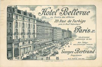 CPA "Paris, III ème, Hotel Bellevue, rue de Turbigo"