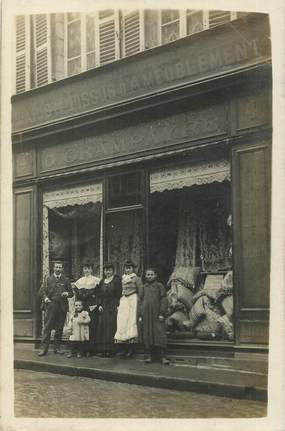 CARTE PHOTO  FRANCE 03  "Moulins, commerce Tapis et Tissus d'ameublement, G. Grampayre"