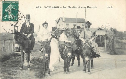 / CPA FRANCE 92 "Robinson, La mariée et son escorte" / ÂNE