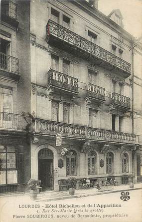 / CPA FRANCE 65 "Lourdes, Hôtel Richelieu et de l'apparition"