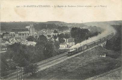 / CPA FRANCE 91 "Saint Martin d'Etampes, le rapide de Bordeaux" / TRAIN