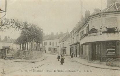 / CPA FRANCE 91 "Saint Cheron, place de l'église et grande rue"