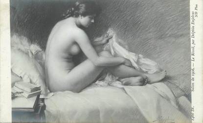 / CPA NU / SALON DE 1906 nr 1466 Dt "Le réveil par Delphin Enjolras"