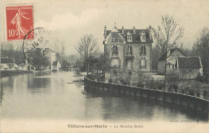 / CPA FRANCE 77 "Villiers sur Morin, le moulin brûlé"