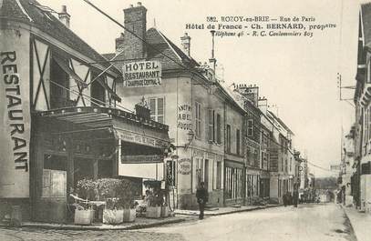 / CPA FRANCE 77  "Rozoy en Brie, rue de Paris, hôtel de France"