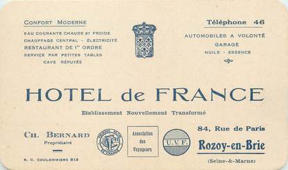 / CPA FRANCE 77 "Rozoy en Brie, hôtel de France"