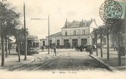 / CPA FRANCE 77 "Melun, la gare"