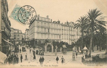 / CPA FRANCE 83 "Hyères Les Palmiers, la place du Portalet"