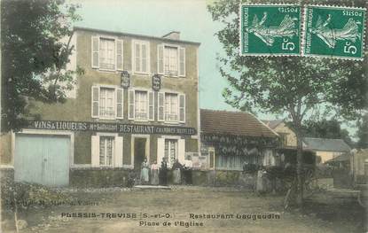 / CPA FRANCE 94 "Plessis Trévise, restauration Laugaudin, place de l'église"